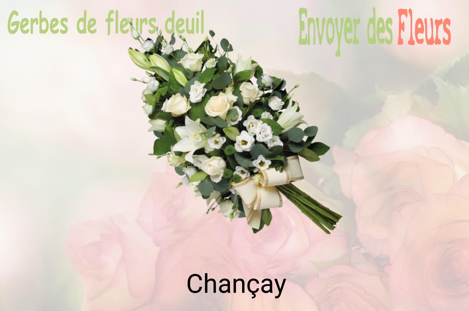 Gerbe de fleurs de deuil livrée à Chançay